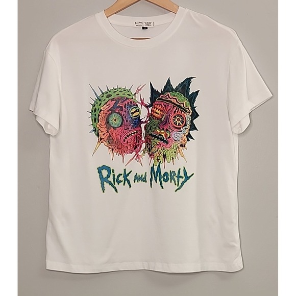Rick and Morty Womens XS T-Shirt Cartoon Network White Graphic Tee - Picture 1 of 7